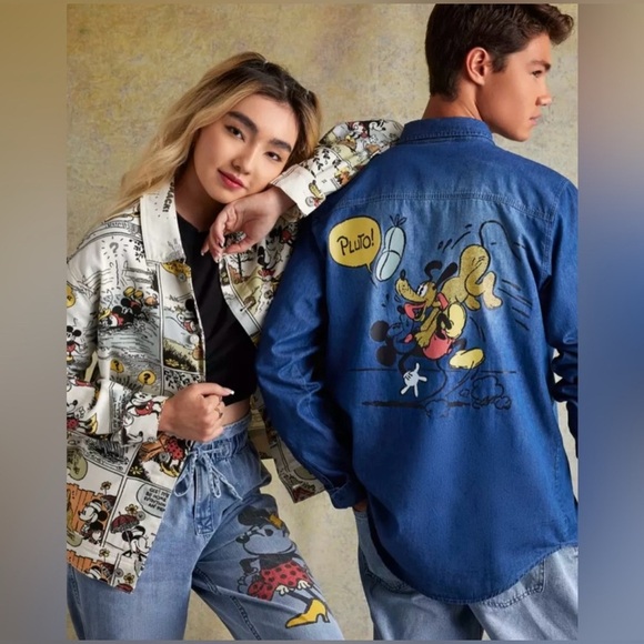 Mickey and Minnie Mouse Drawstring Denim Pants for Women by Her Universe SZ. M - Picture 2 of 15